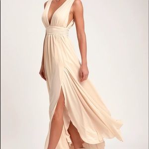 Lulu’s Heavenly Hues Cream Maxi Dress